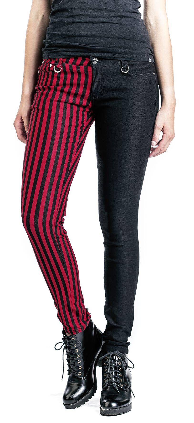 EMP "Punk Trousers" Stoffhose Schwarz/rot Von Banned Alternative