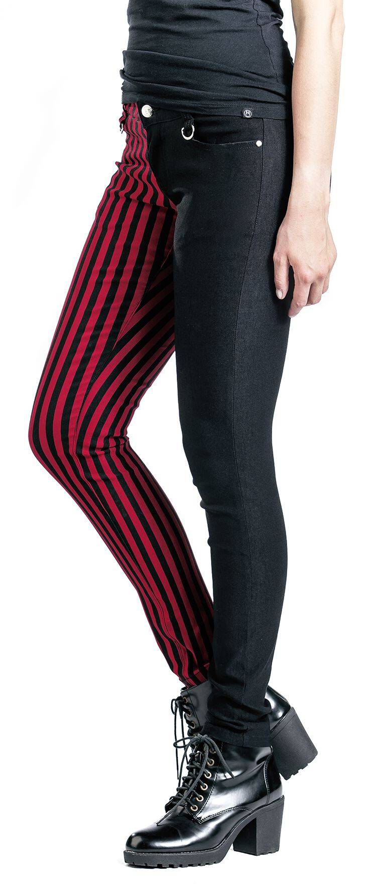 EMP "Punk Trousers" Stoffhose Schwarz/rot Von Banned Alternative
