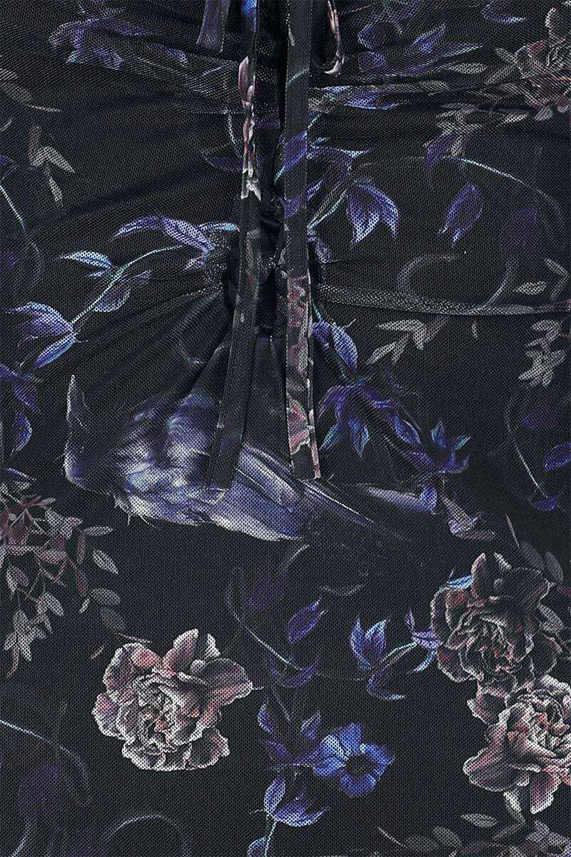 EMP "Purple Night Crows Mini Dress" Kurzes Kleid Multicolor Von Jawbreaker