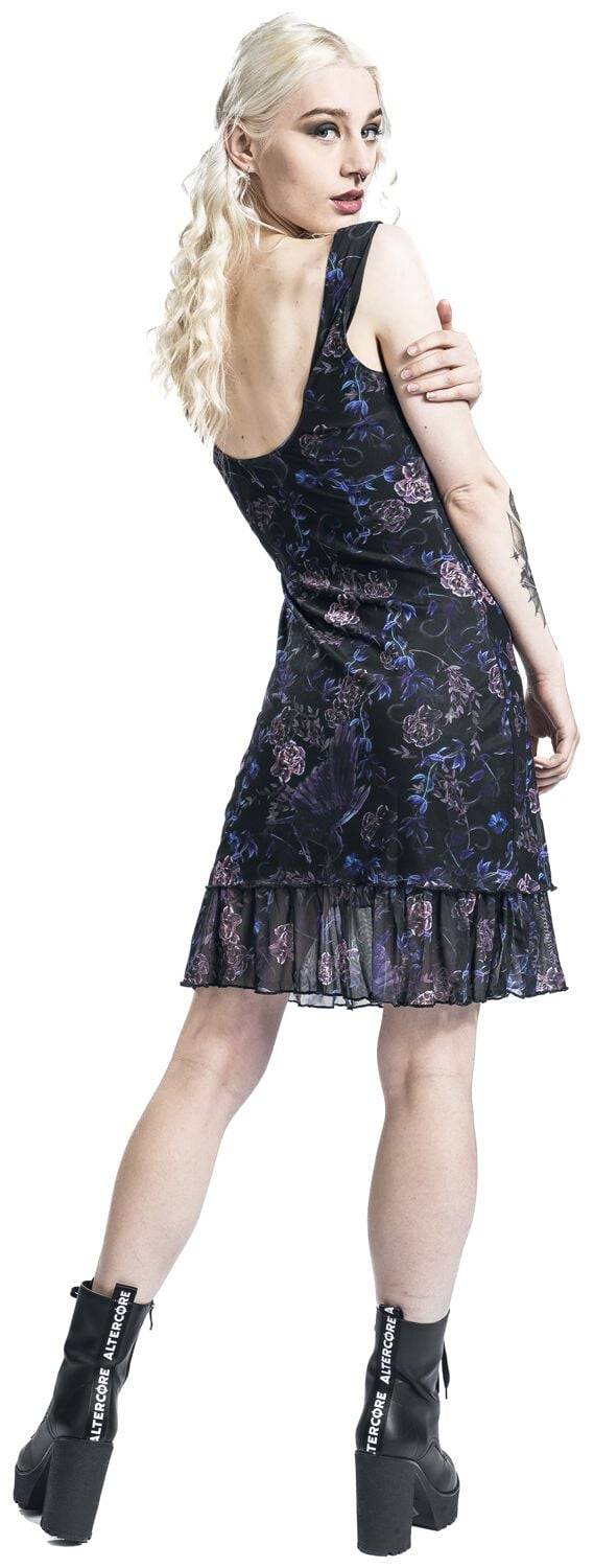 EMP "Purple Night Crows Mini Dress" Kurzes Kleid Multicolor Von Jawbreaker