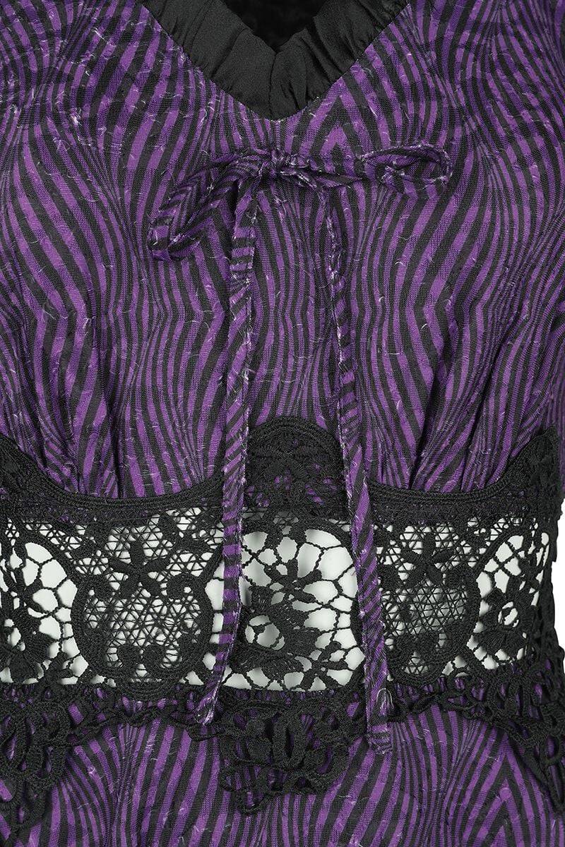 EMP "Purple Zebra Dress" Kurzes Kleid Lila/schwarz Von Jawbreaker
