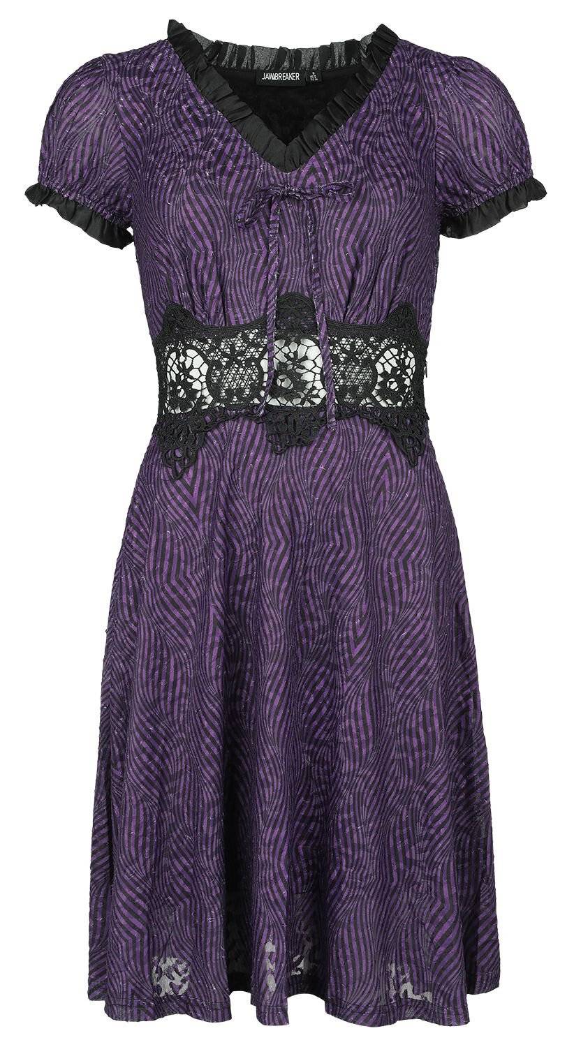 EMP "Purple Zebra Dress" Kurzes Kleid lila/schwarz von Jawbreaker