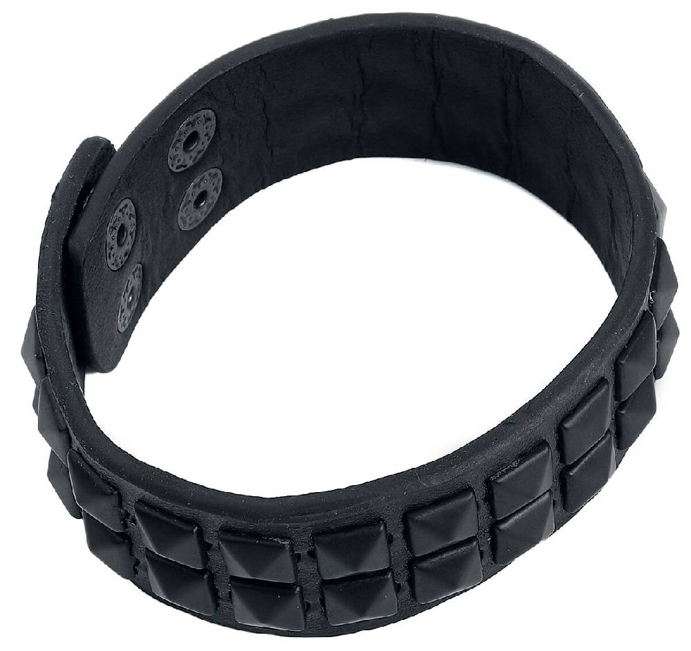 EMP "Pyramid Rivets" Nietenarmband Schwarz Von Rock Rebel By EMP