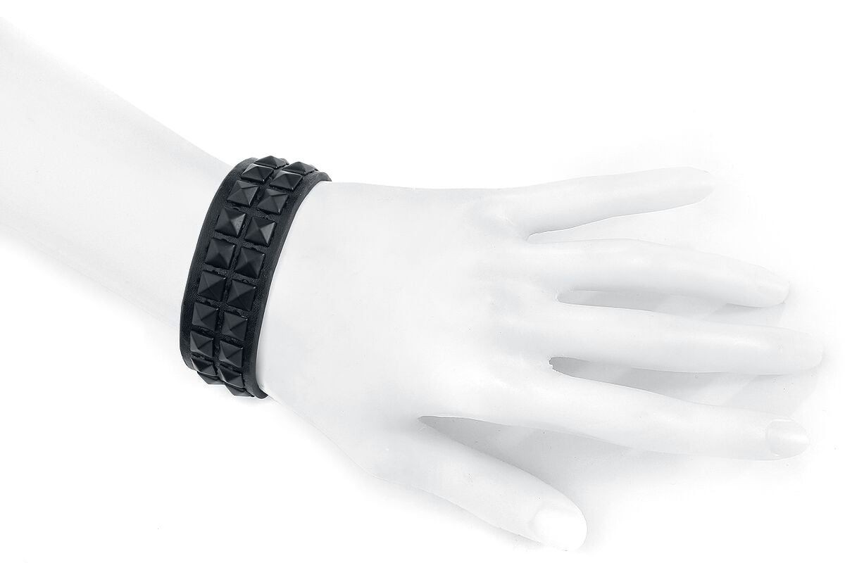 EMP "Pyramid Rivets" Nietenarmband Schwarz Von Rock Rebel By EMP
