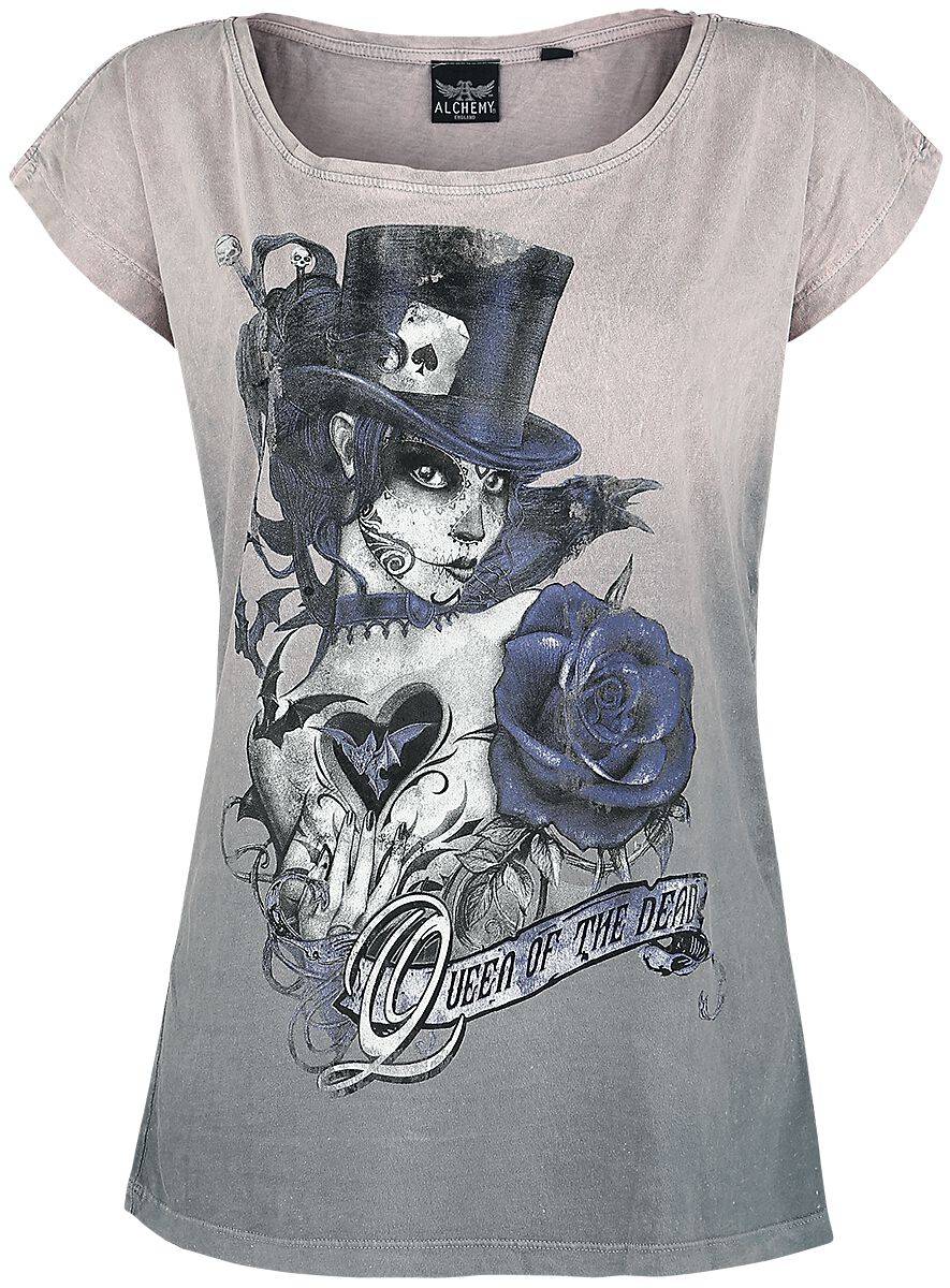 EMP "Queen Of The Dead" T-Shirt rosa von Alchemy England