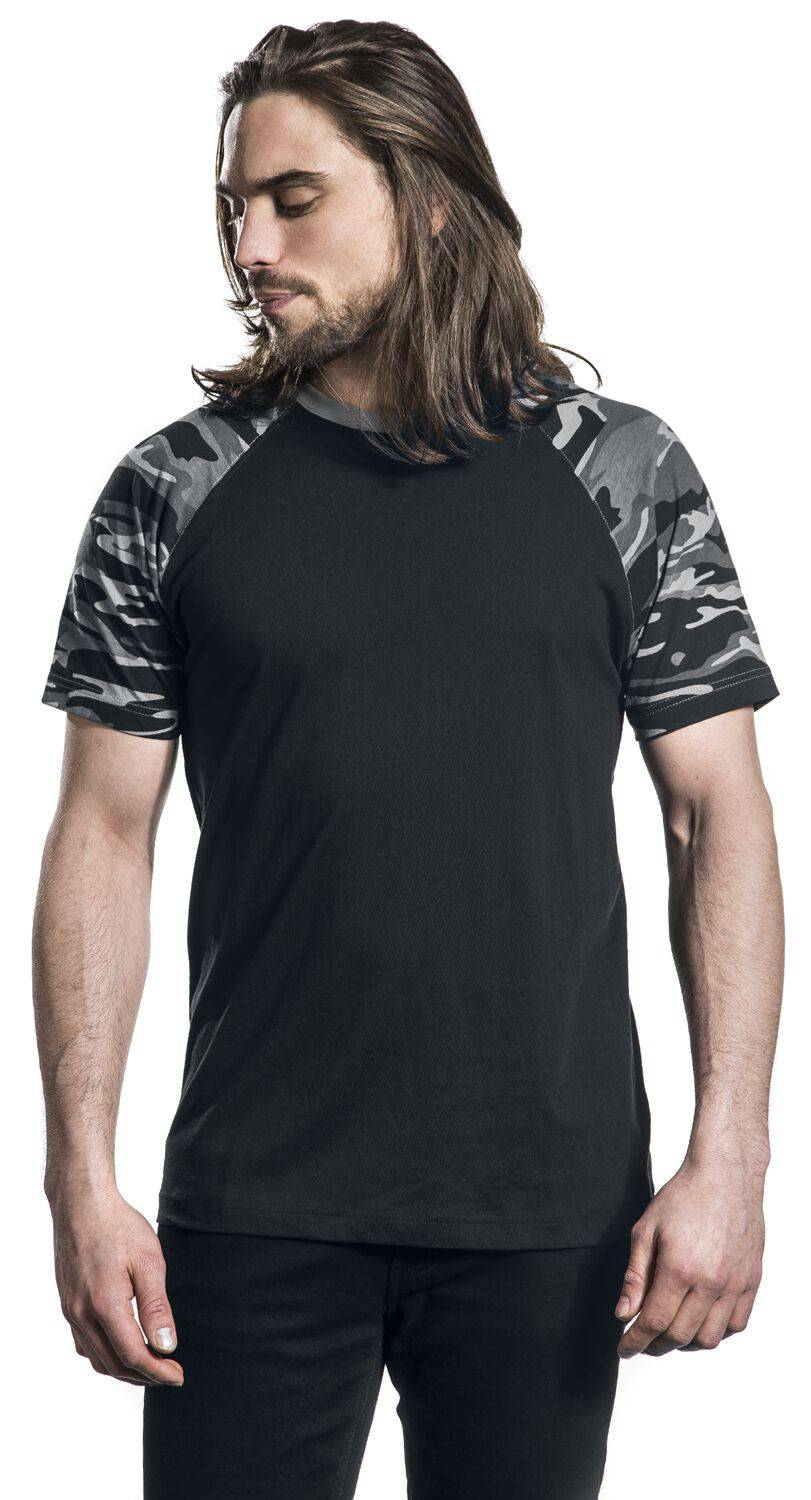 EMP "Raglan Contrast Tee" T-Shirt Schwarz/darkcamo Von Urban Classics