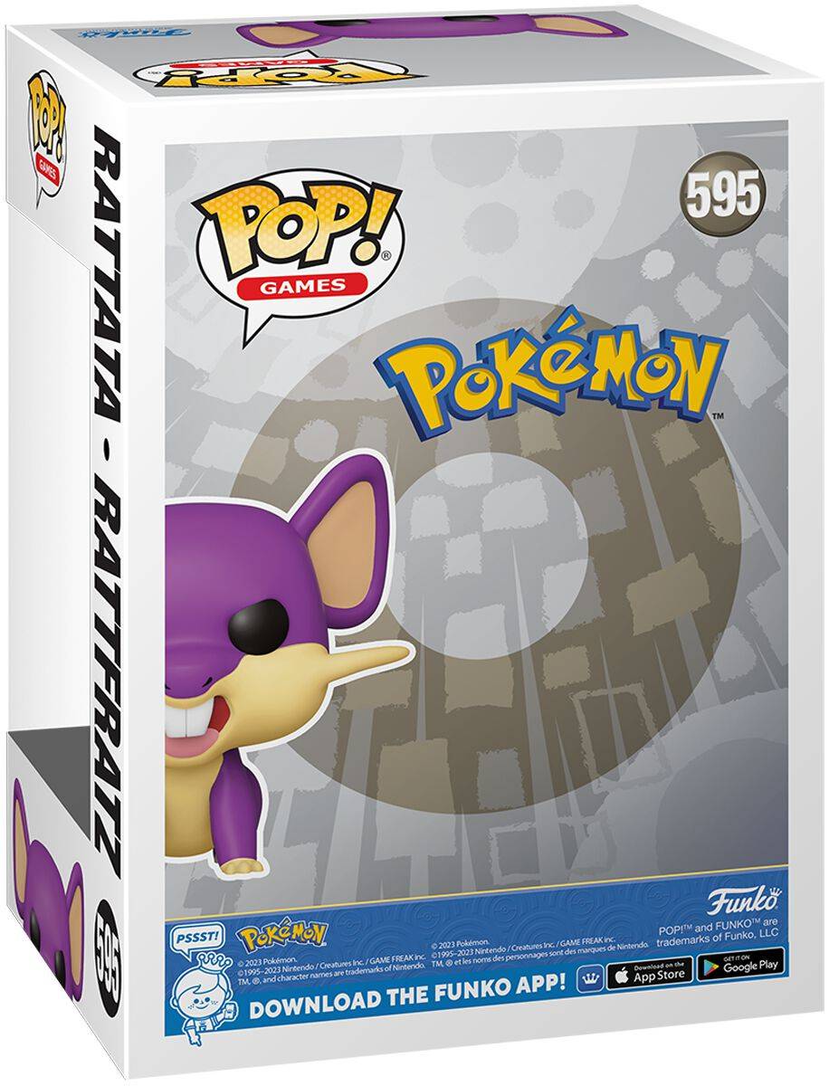 EMP "Rattata - Rattfratz Vinyl Figur 595" Funko Pop! Multicolor Von Pokémon