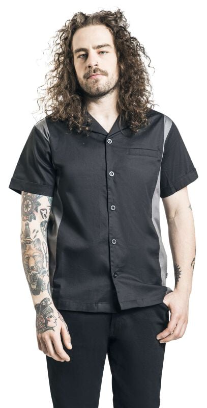 EMP "Rattlesnake Bowling Shirt" Kurzarmhemd Schwarz/grau Von Chet Rock