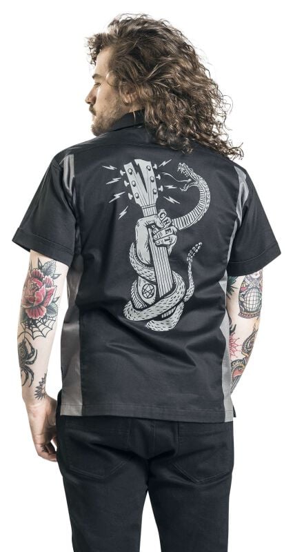 EMP "Rattlesnake Bowling Shirt" Kurzarmhemd Schwarz/grau Von Chet Rock