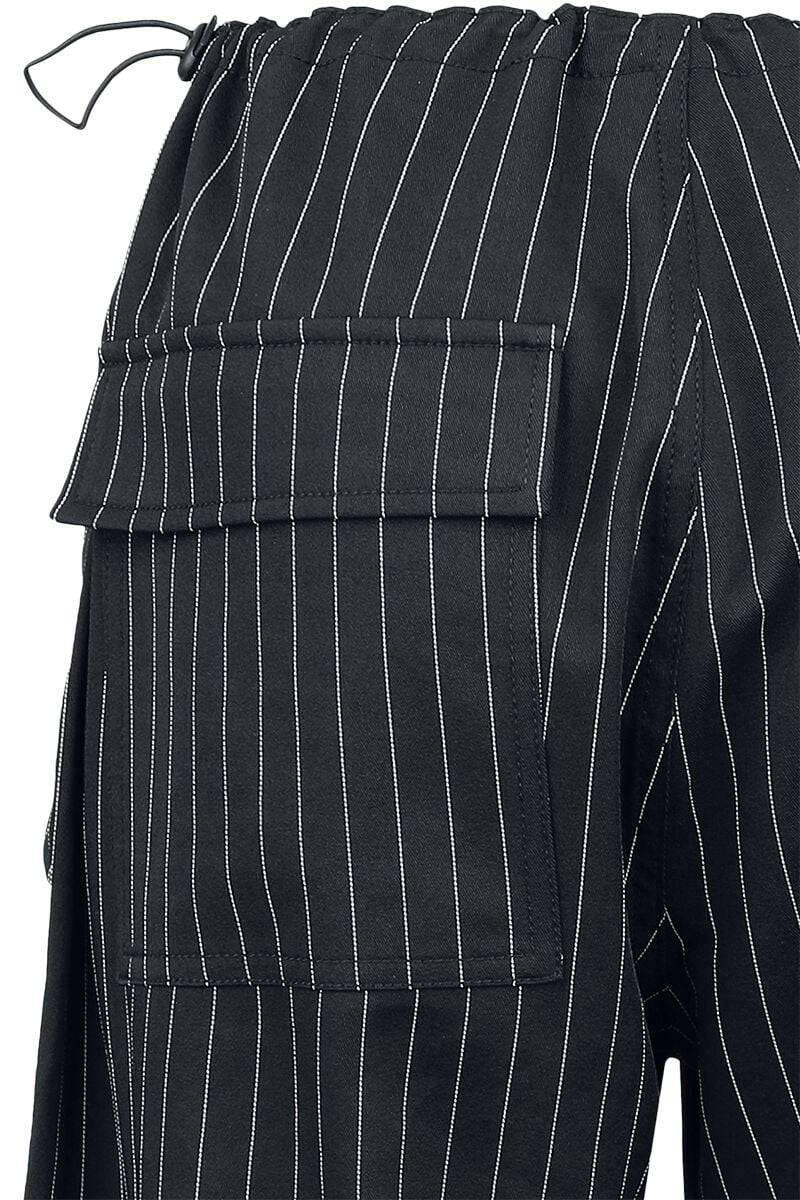 EMP "Raven Pinstripe Trousers" Stoffhose Schwarz Von Banned Alternative