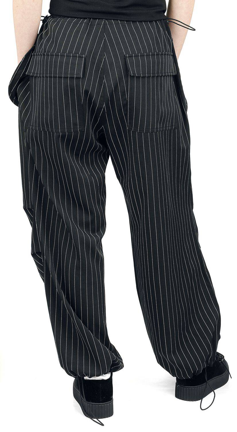 EMP "Raven Pinstripe Trousers" Stoffhose Schwarz Von Banned Alternative