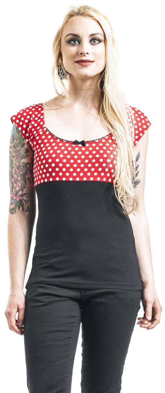 EMP "Red Dots Basic Shirt" T-Shirt Schwarz/rot Von Pussy Deluxe