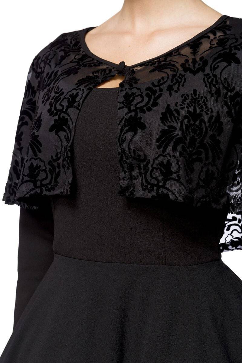 EMP "Retrokleid Mit Cape" Mittellanges Kleid Schwarz Von Belsira