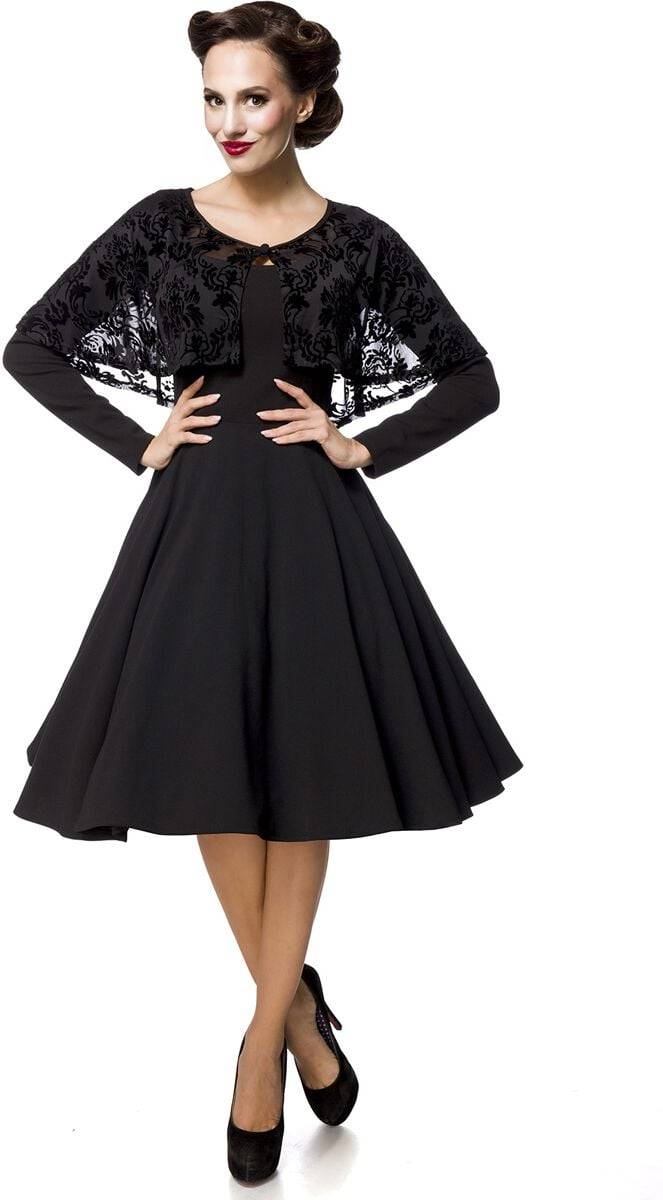 EMP "Retrokleid mit Cape" Mittellanges Kleid schwarz von Belsira
