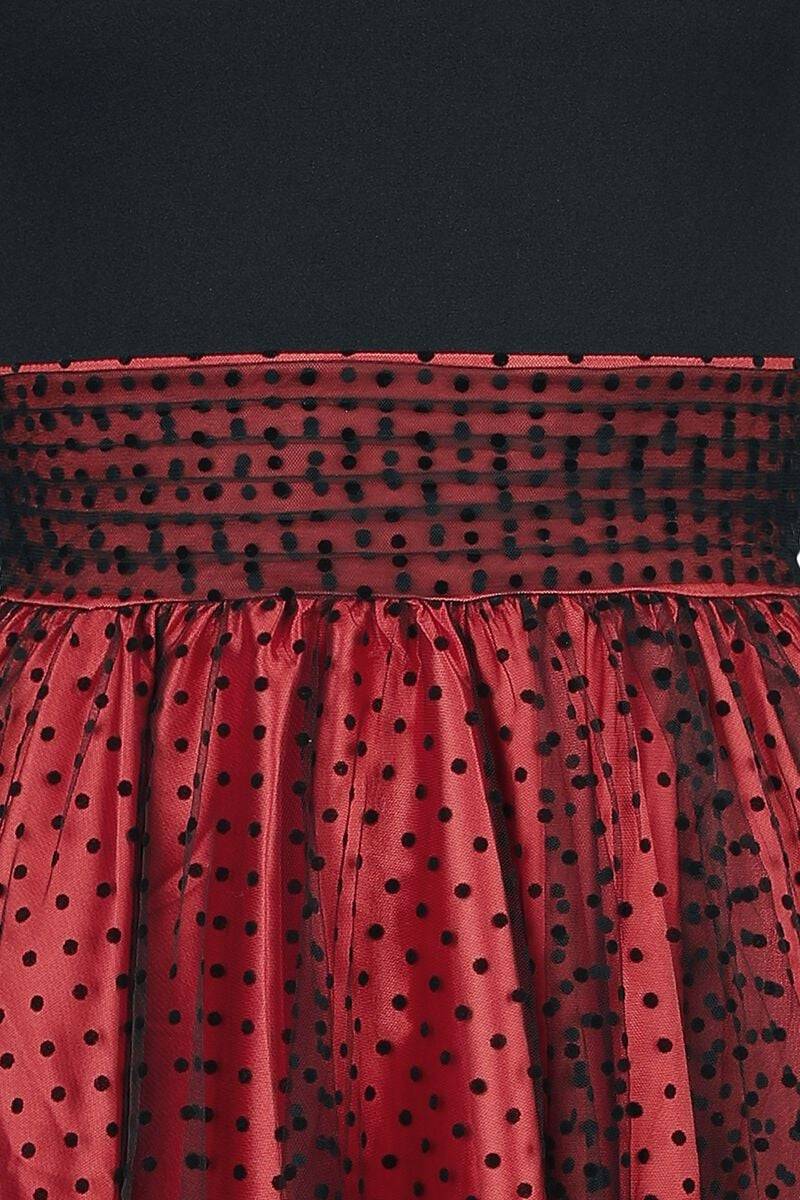 EMP "Retrokleid Mit Punkten" Mittellanges Kleid Schwarz/rot Von Belsira