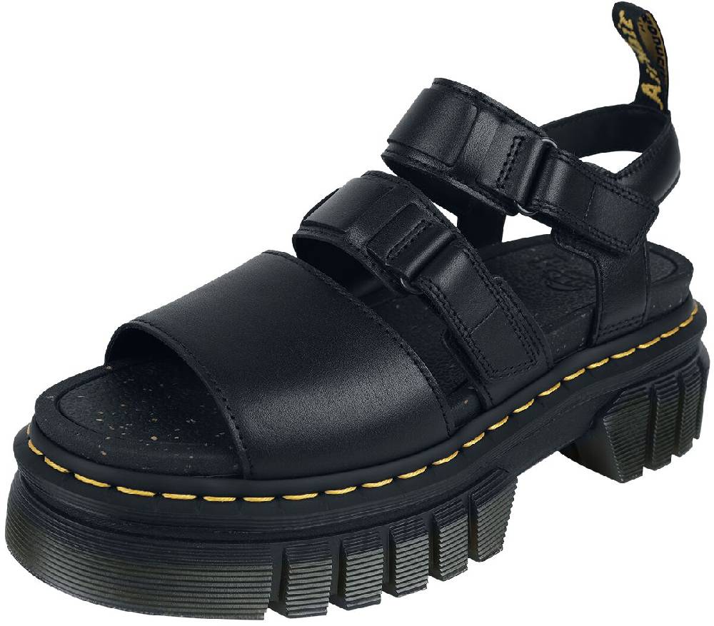EMP "Ricki 3-Strap - Black Nappa Lux" Sandale schwarz von Dr. Martens