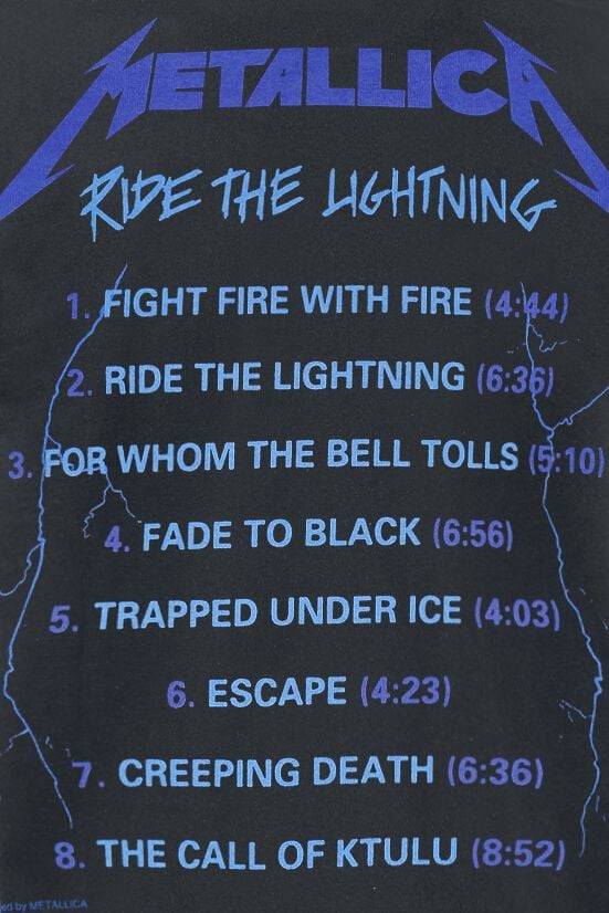 EMP "Ride The Lightning" T-Shirt Schwarz Von Metallica