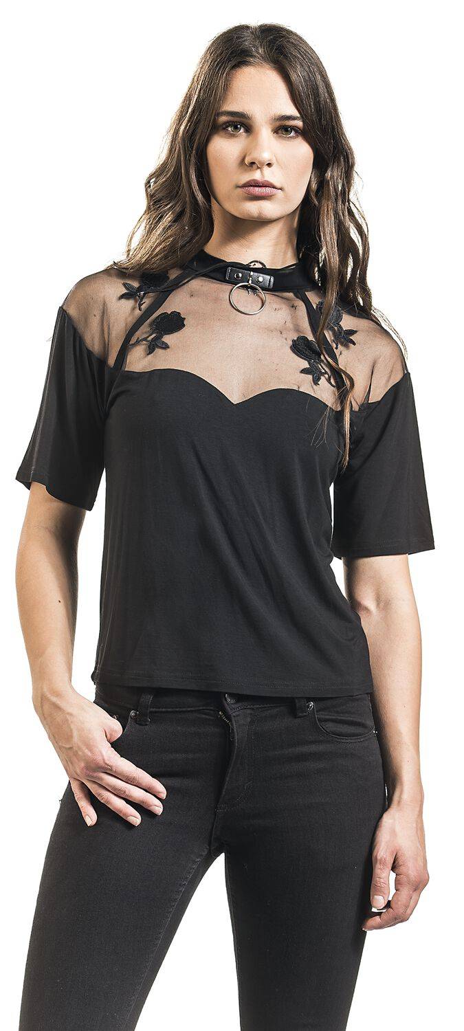 EMP "Rose Garden Mesh Top" T-Shirt Schwarz Von Jawbreaker