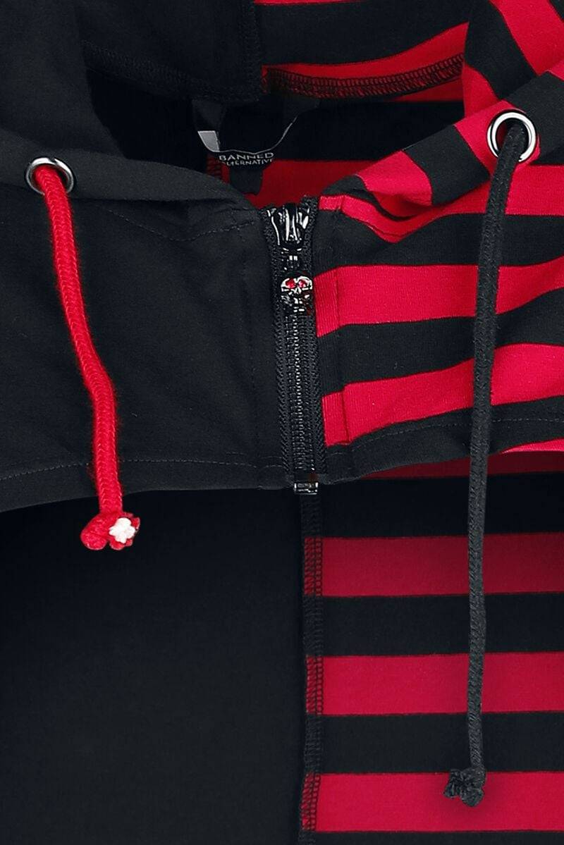 EMP "Ruby Ictus Hoodie" Cardigan Schwarz/rot Von Banned Alternative