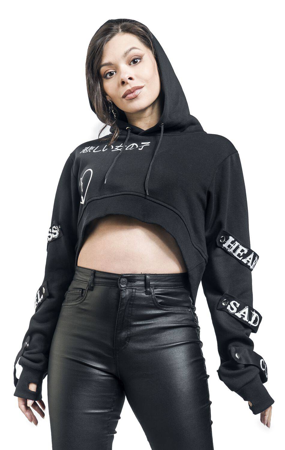 EMP "Sad Girl Club Hood" Kapuzenpullover Schwarz/weiß Von Heartless