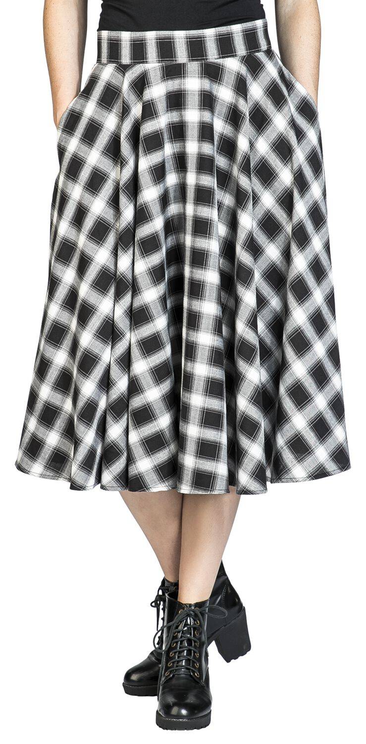 EMP "Sail Check Flare Skirt" Mittellanger Rock Multicolor Von Banned Retro