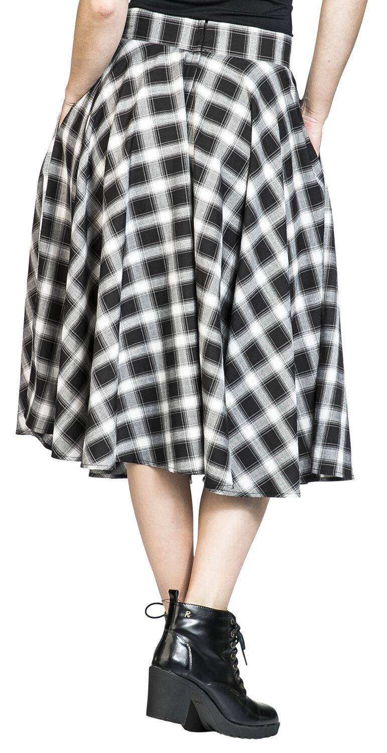 EMP "Sail Check Flare Skirt" Mittellanger Rock Multicolor Von Banned Retro