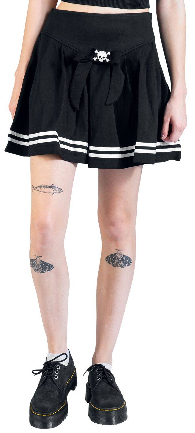 EMP "Sailor Mini Skirt" Kurzer Rock Schwarz/weiß Von Jawbreaker