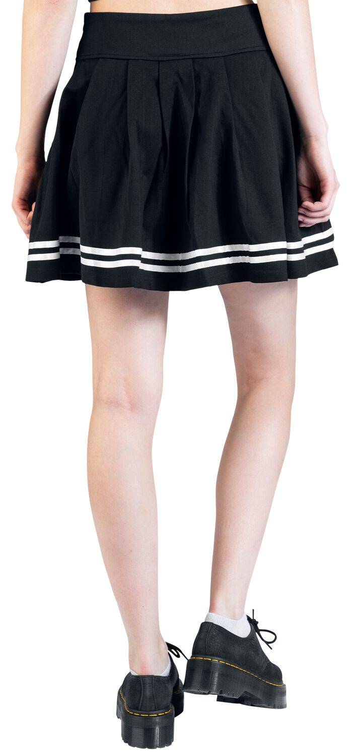 EMP "Sailor Mini Skirt" Kurzer Rock Schwarz/weiß Von Jawbreaker