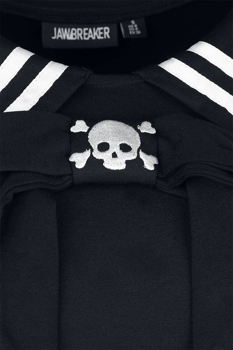 EMP "Sailor Skater Dress" Mittellanges Kleid Schwarz/weiß Von Jawbreaker