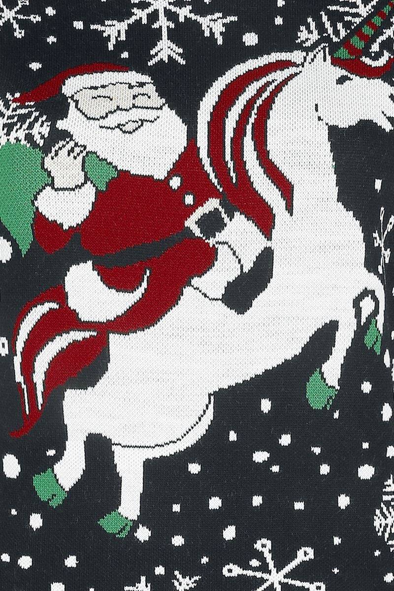 EMP "Santa Riding Unicorn" Mittellanges Kleid Multicolor Von Ugly Christmas Sweater
