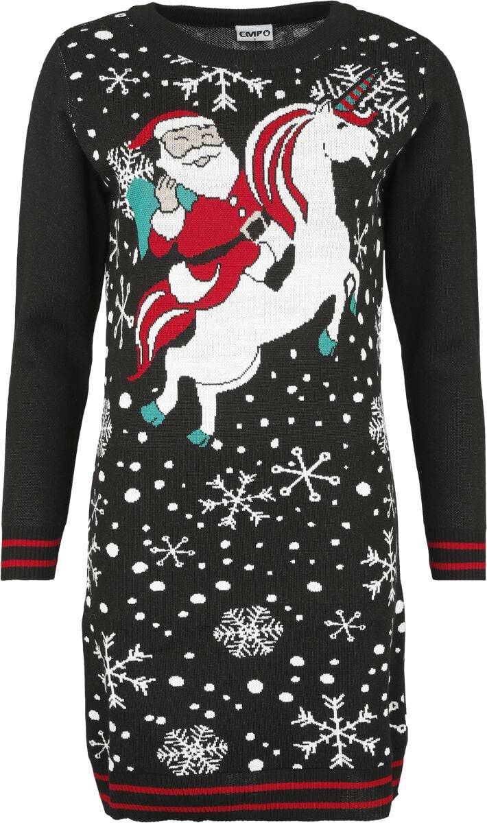 EMP "Santa Riding Unicorn" Mittellanges Kleid multicolor von Ugly Christmas Sweater