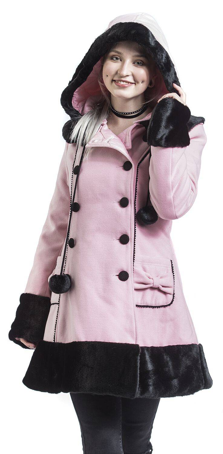 EMP "Sarah Jane Coat" Wintermantel Rosa Von Hell Bunny