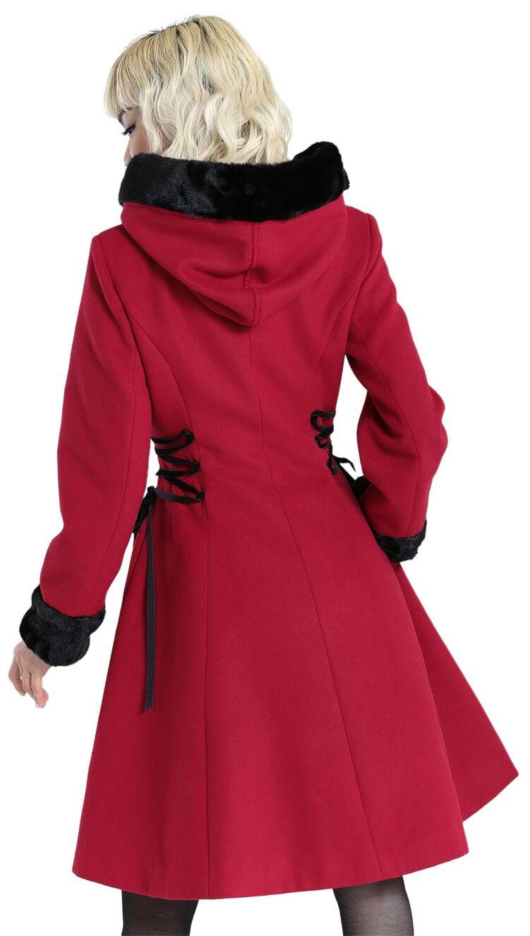 EMP "Scarlett Coat" Mantel Rot/schwarz Von Hell Bunny