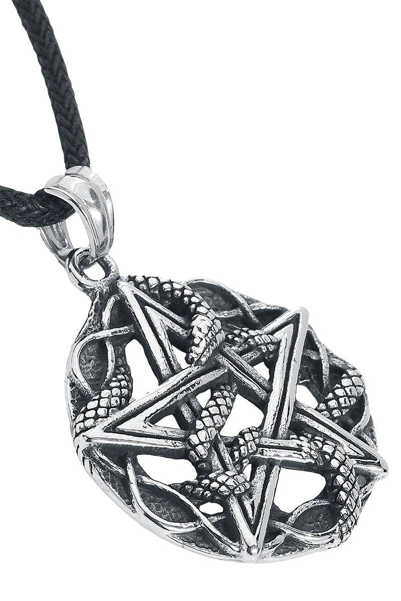 EMP "Schlangen Pentagramm" Halskette Silberfarben Von EtNox Hard And Heavy