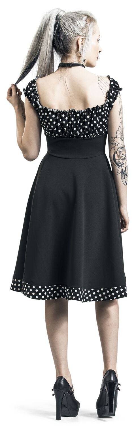 EMP "Schulterfreies Swing-Kleid" Mittellanges Kleid Schwarz/weiß Von Belsira