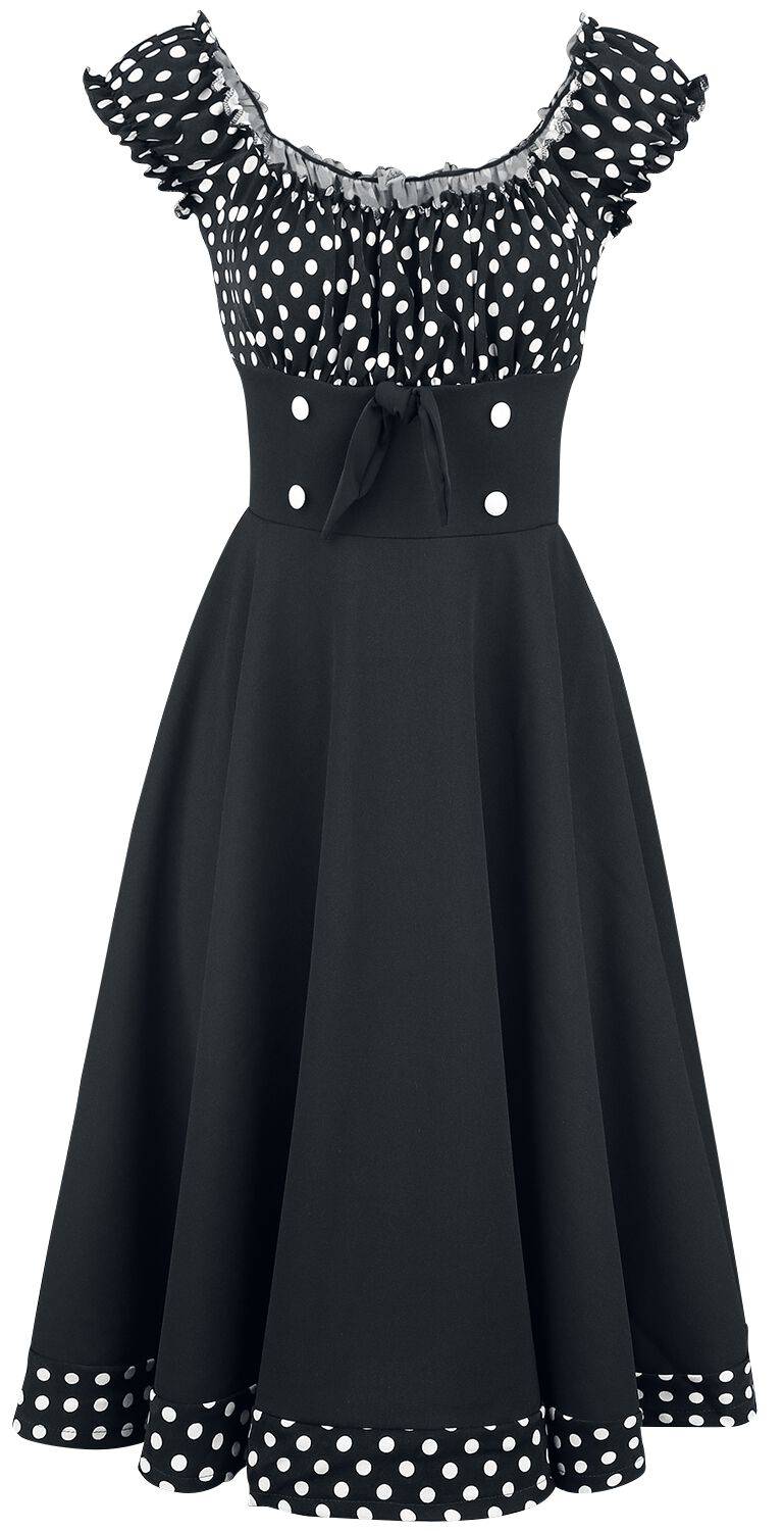 EMP "Schulterfreies Swing-Kleid" Mittellanges Kleid schwarz/weiß von Belsira
