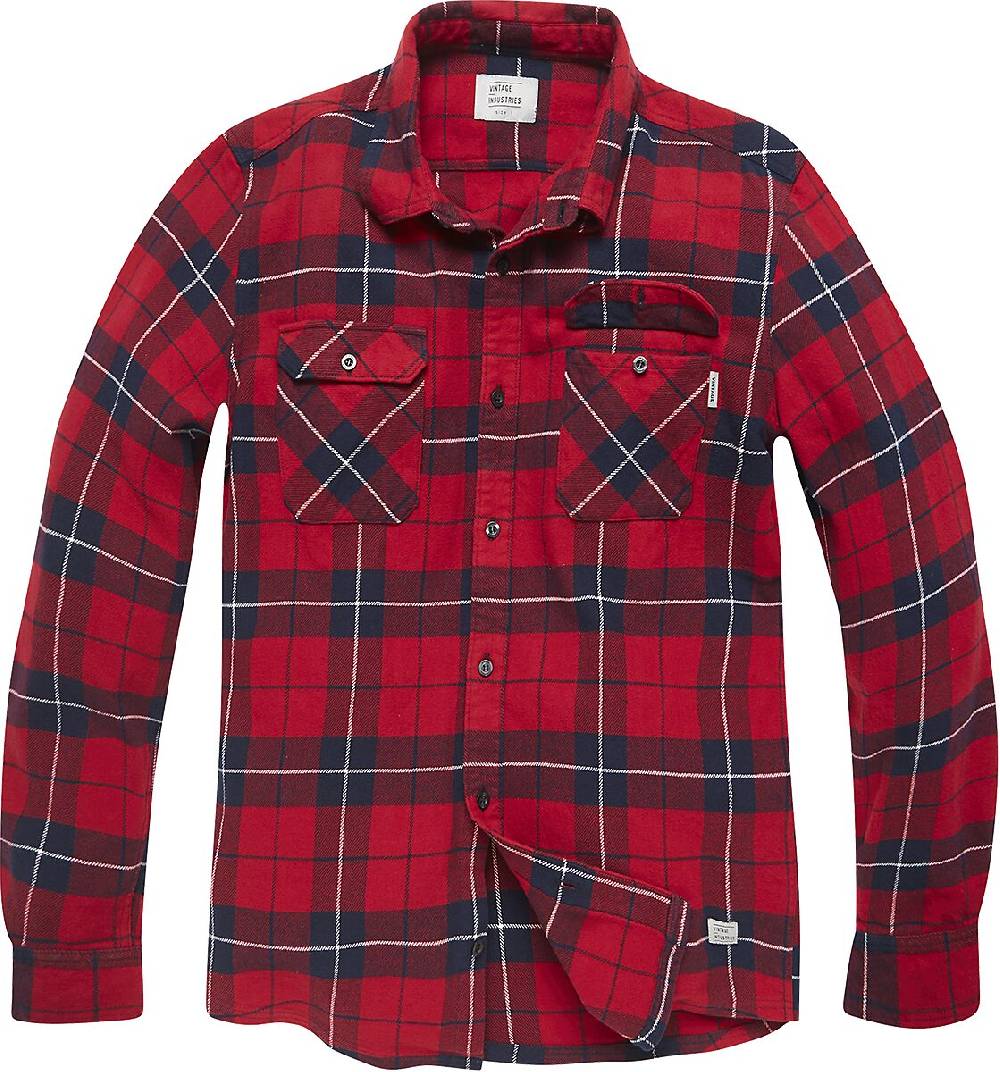 EMP "Sem Flannel Shirt" Flanellhemd rot von Vintage Industries
