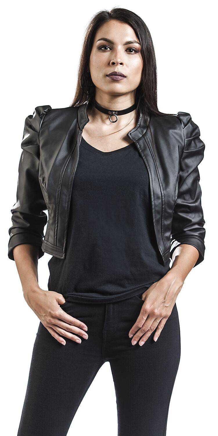 EMP "Serena Jacket" Kunstlederjacke Schwarz Von H&R London