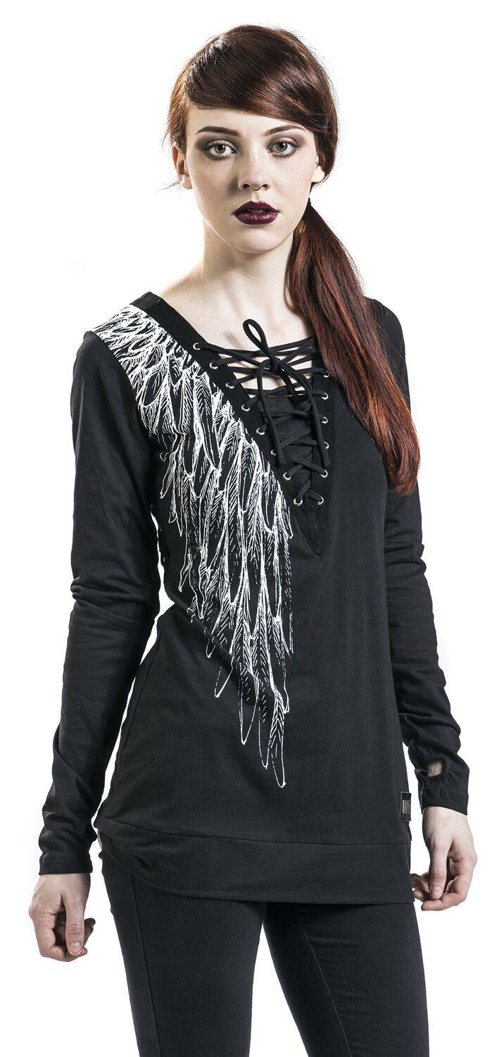 EMP "Shadow Angel Top" Langarmshirt Schwarz Von Vixxsin