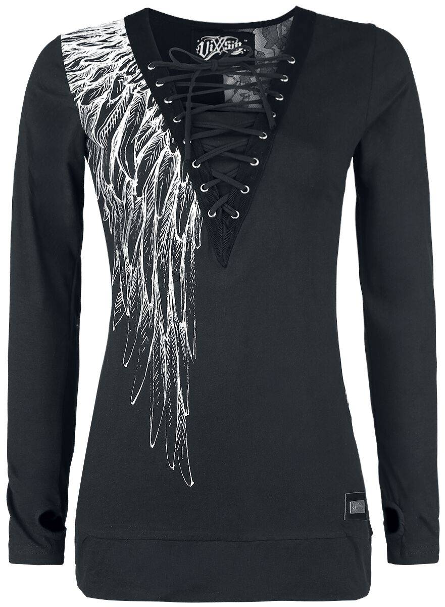 EMP "Shadow Angel Top" Langarmshirt schwarz von Vixxsin