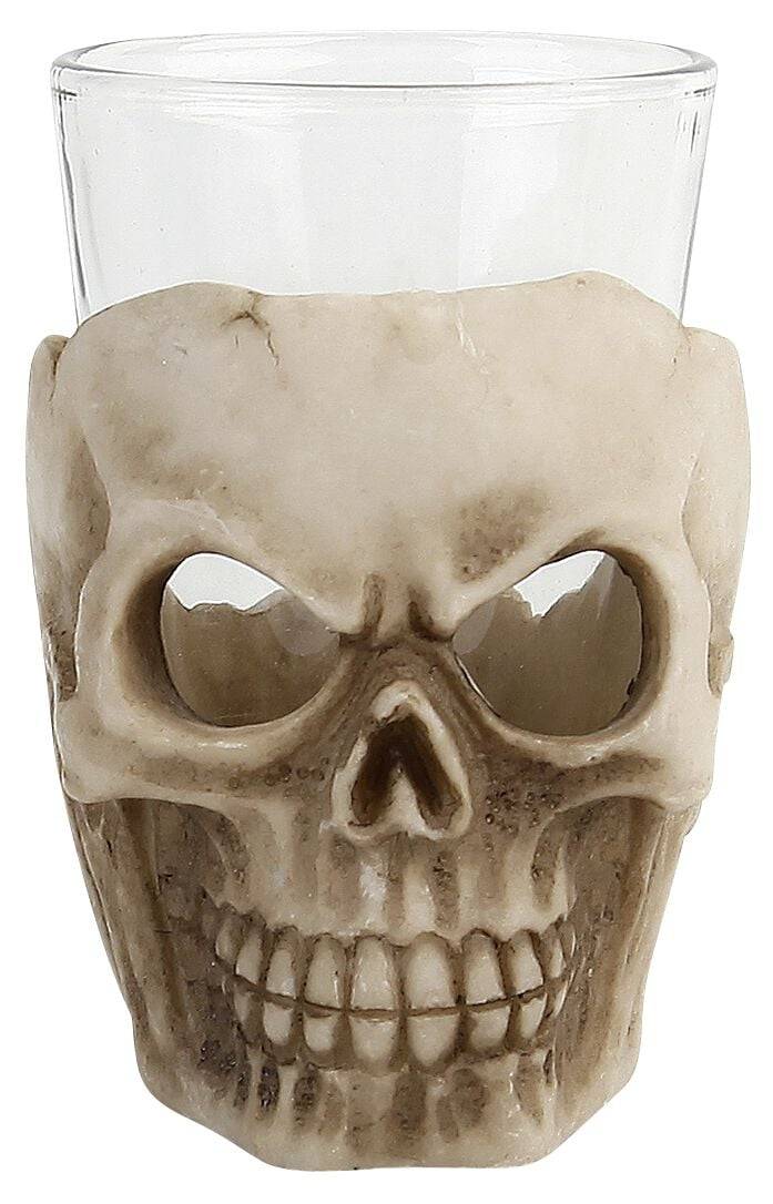 EMP "Six Shooter Skulls" Schnapsglas-Set Altweiß Von Nemesis Now