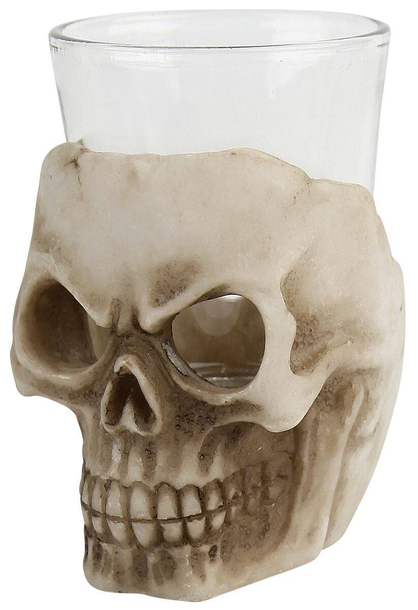 EMP "Six Shooter Skulls" Schnapsglas-Set Altweiß Von Nemesis Now