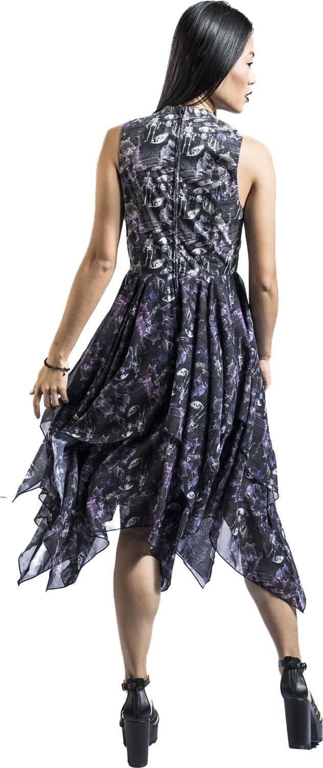 EMP "Skeleton Dress" Mittellanges Kleid Multicolor Von Coven United