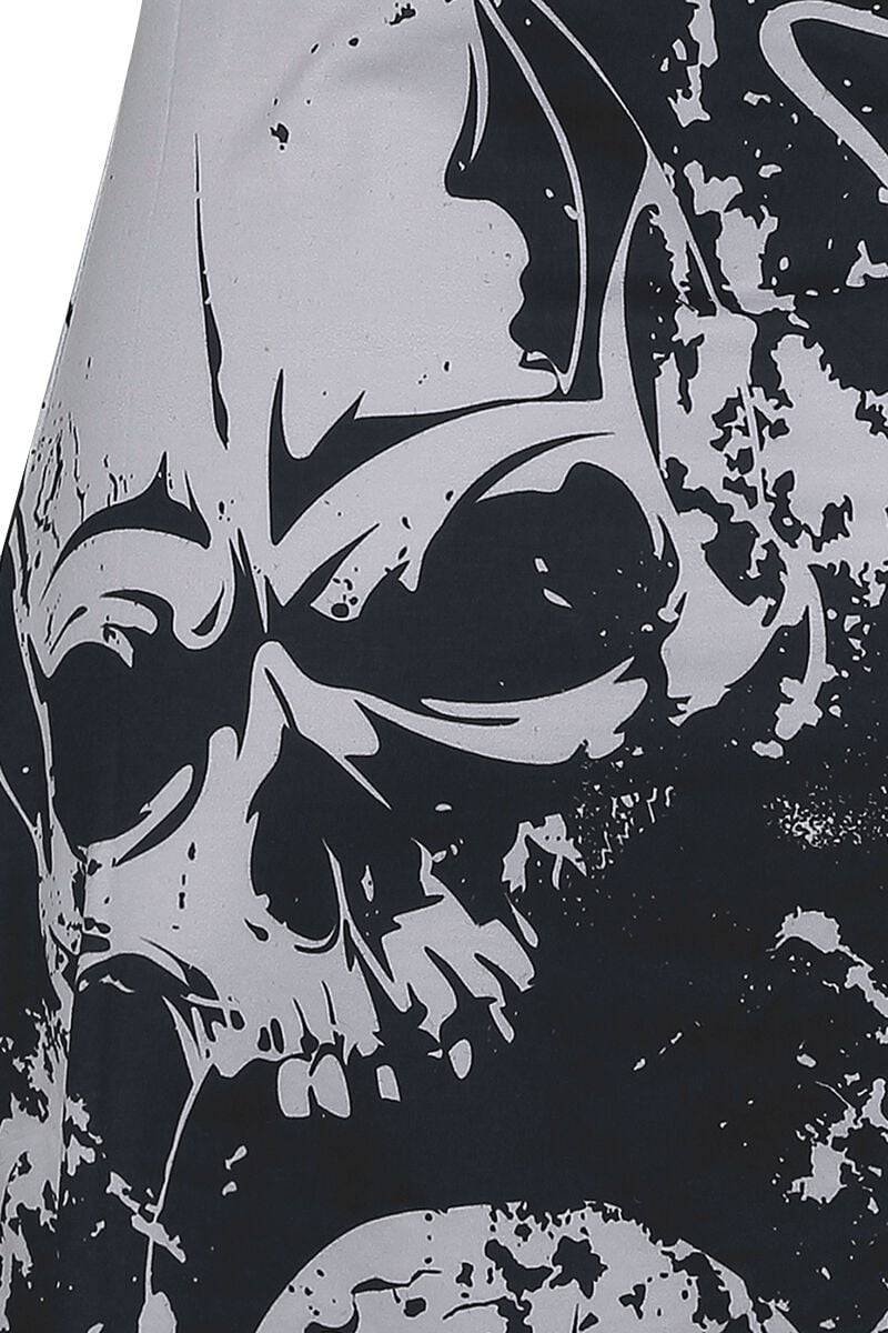 EMP "Skull Pattern Lace Panel Vest" Top Schwarz/weiß Von Heartless