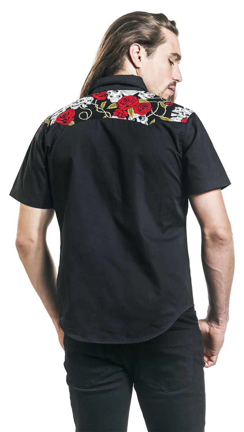 EMP "Skull Rose" Kurzarmhemd Schwarz Von Banned Alternative