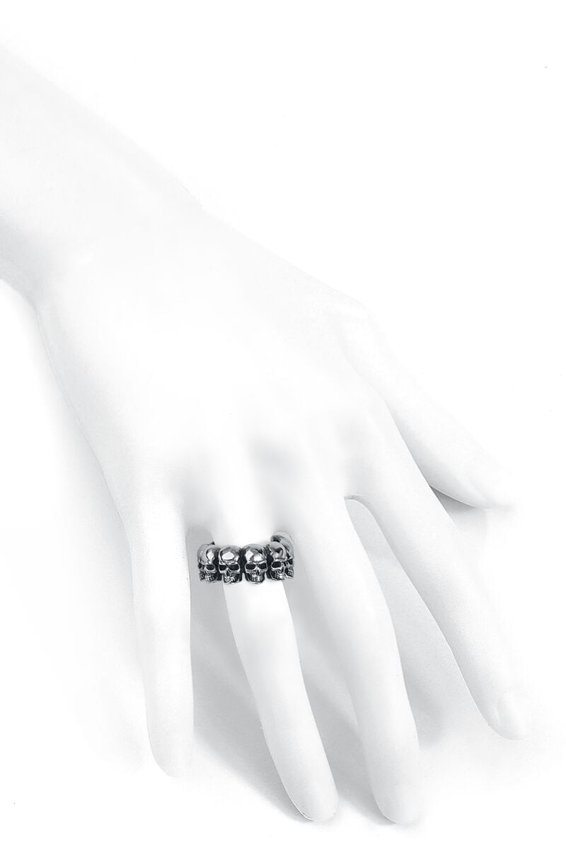 EMP "Skulls" Ring Silberfarben Von EtNox Hard And Heavy