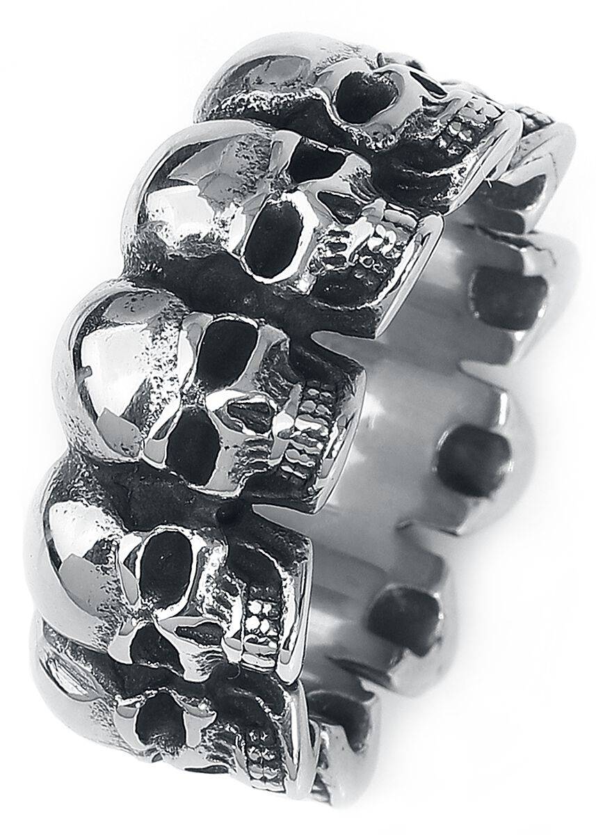 EMP "Skulls" Ring Silberfarben Von EtNox Hard And Heavy