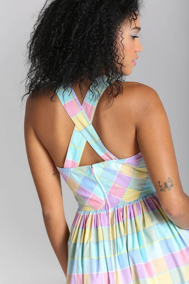 EMP "Skye Midi Dress" Mittellanges Kleid Multicolor Von Hell Bunny