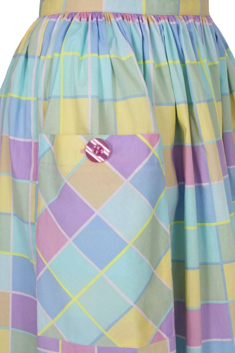 EMP "Skye Skirt" Mittellanger Rock Multicolor Von Hell Bunny