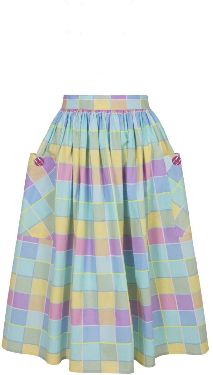 EMP "Skye Skirt" Mittellanger Rock multicolor von Hell Bunny